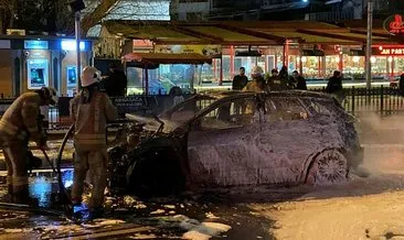 Beşiktaş’ta otomobil alev alev yandı! Sürücü son anda kurtuldu