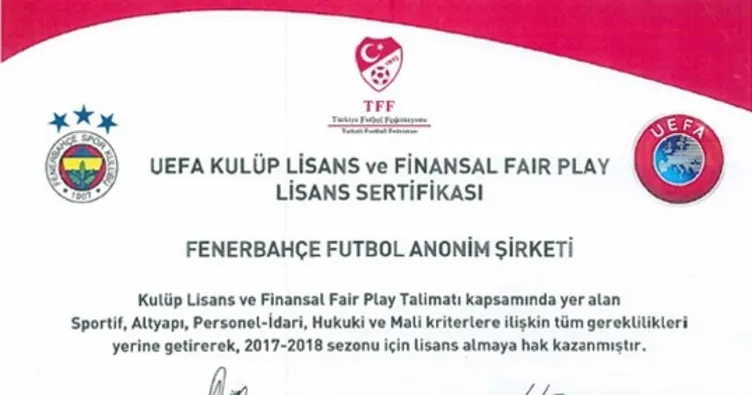 Fenerbahçe UEFA Kulüp Lisansı aldı