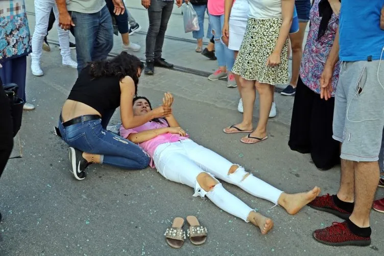 Genç kız, metrelerce savrulup acı içerisinde yere yığıldı