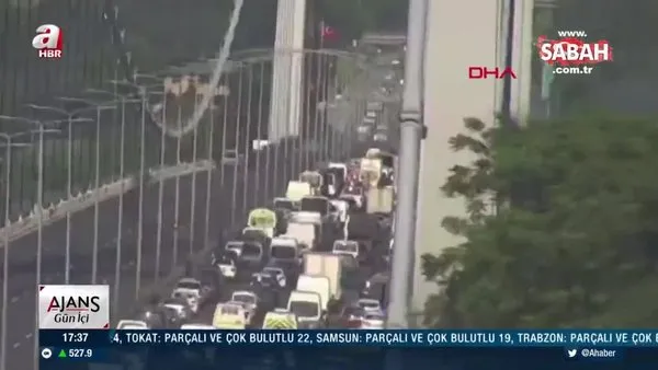 SON DAKİKA! Fatih Sultan Mehmet Köprüsü'nde araç yanıyor | Video