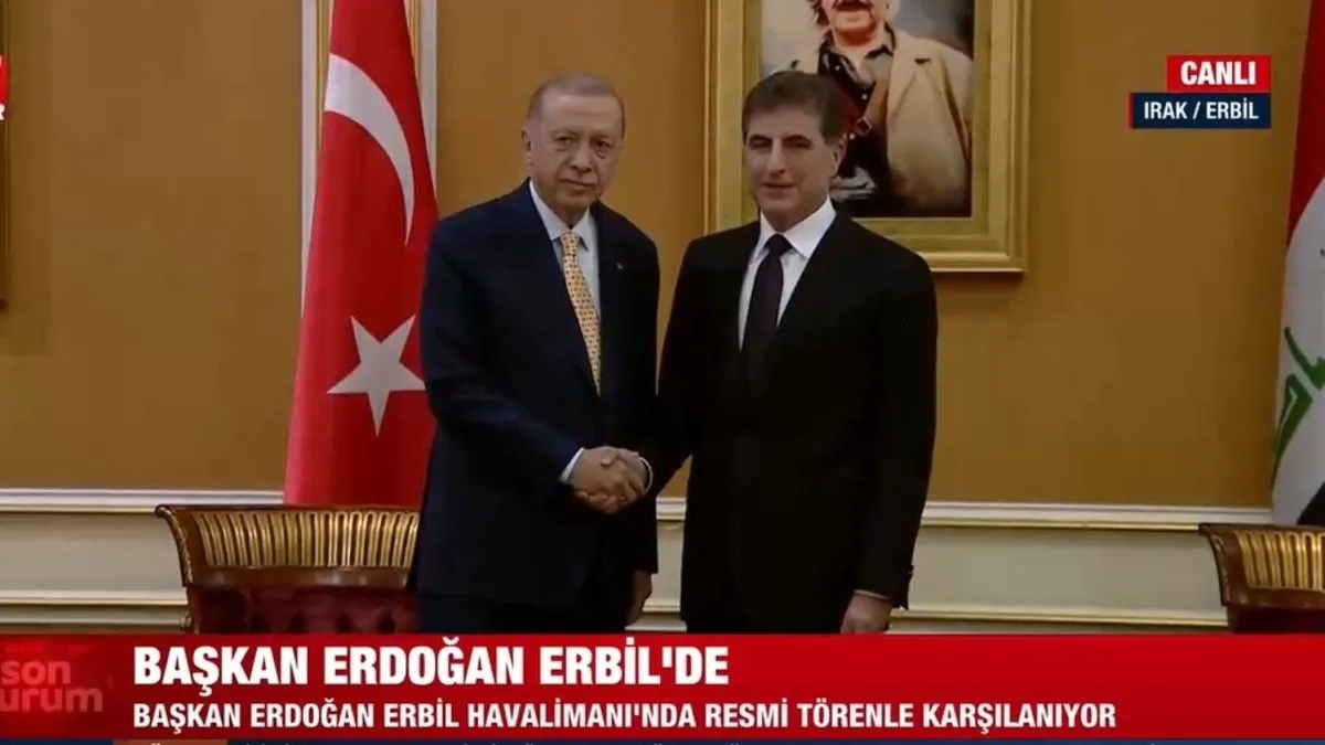 Son dakika: Başkan Erdoğan Erbil'de IKBY Başkanı Barzani ile görüşüyor