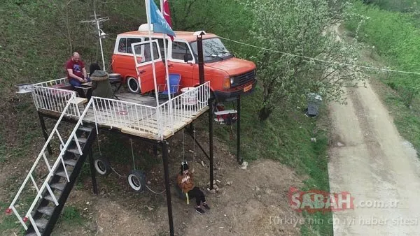Trabzonlu baba kızlarına minibüsten ev yaptı