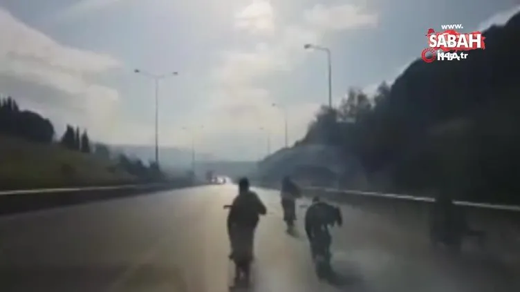 Bursa'da otoyoldaki ölüm yarışı kamerada