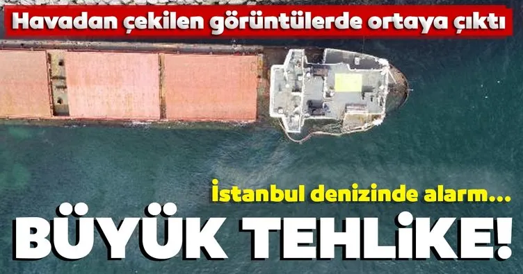 Son dakika: Zeytinburnu’nda karaya vuran gemide büyük tehlike! Havadan çekilen görüntülerde ortaya çıktı