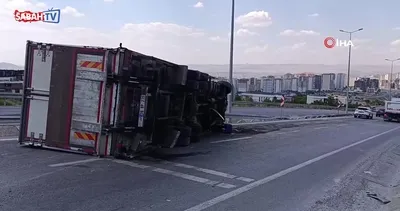 Kontrolden çıkan tır devrildi: 1 yaralı