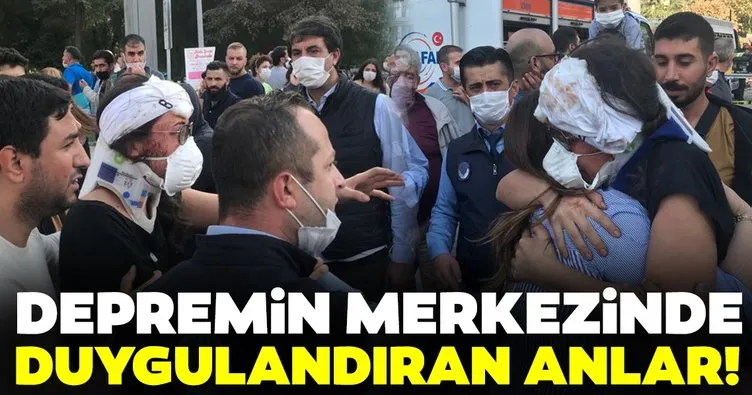 İzmir’den son dakika deprem görüntüleri! Enkazdan kurtulunca gözyaşlarına boğuldular
