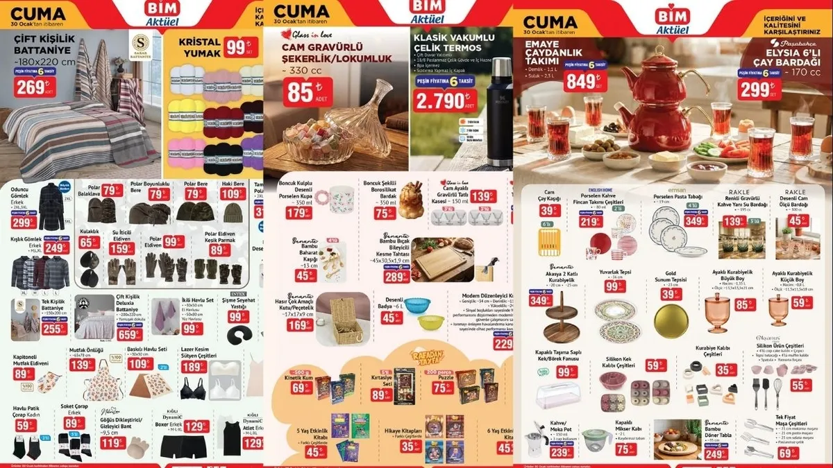 YENİ HAFTANIN İNDİRİMLERİ!✨BİM aktüel 27-30 Ocak:Çelik termos,şekerlik,emaye çaydanlık,battaniye...