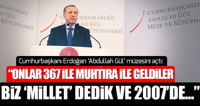 Cumhurbaşkanı Erdoğan: Milletin Cumhurbaşkanlığı dönemi 2007’de başladı