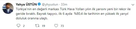 Türk Hava Yolları, tarihin en yüksek doluluk oranına ulaştı - 1