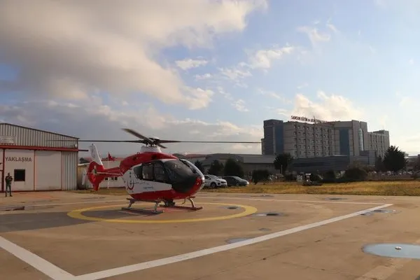 Ambulans helikopter Meryem bebek için havalandı