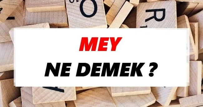 Mey Ne Demek? TDK’ya Göre Mey Sözlük Anlamı Nedir?