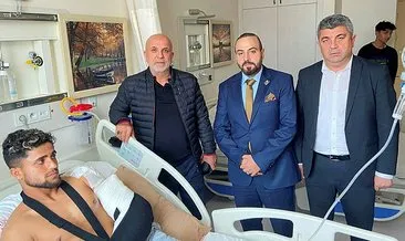 Alanyaspor Başkanı Çavuşoğlu, kazada yaralanan Kestelsporlu futbolcuları ziyaret etti