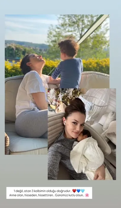 Fahriye Evcen’den anneler gününde kalpleri ısıtan paylaşım! 1 değil, atan 3 kalbimin olduğu doğrudur