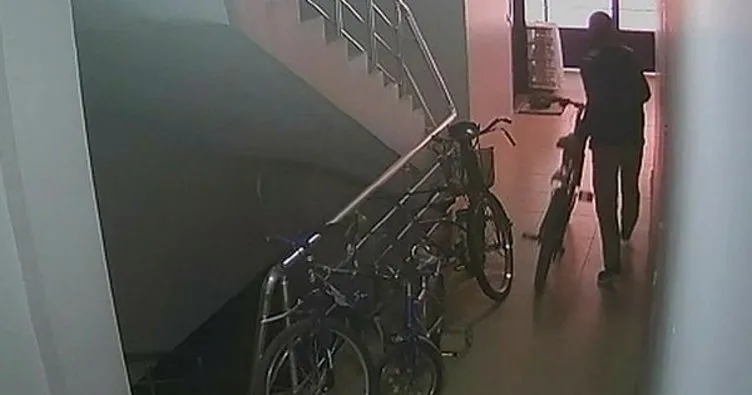 Merdiven boşluğundan bisiklet çaldı