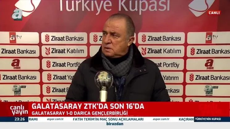 Galatasaray Teknik Direktörü Fatih Terim: 