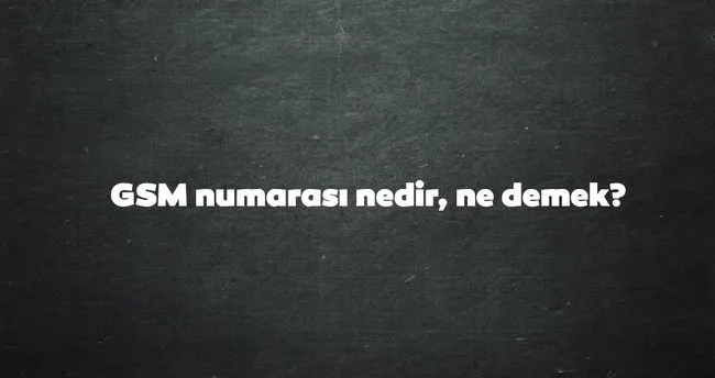 gsm numarasi nedir
