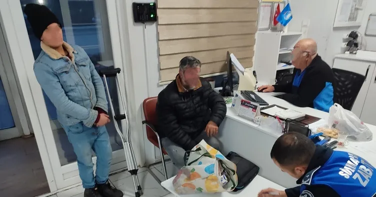 Oğluyla dilenen baba zabıtaya takıldı!