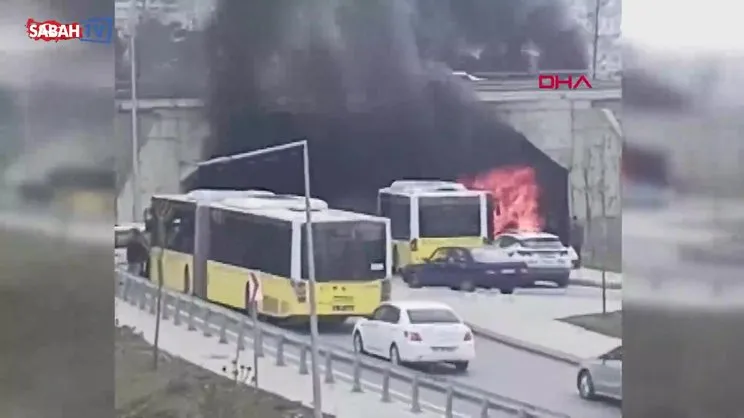 Başakşehir'de İETT otobüsünde yangın | Video