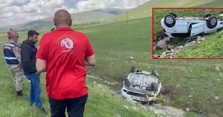 Elazığ’da feci kaza! Otomobil şarampole devrildi: 3 yaralı