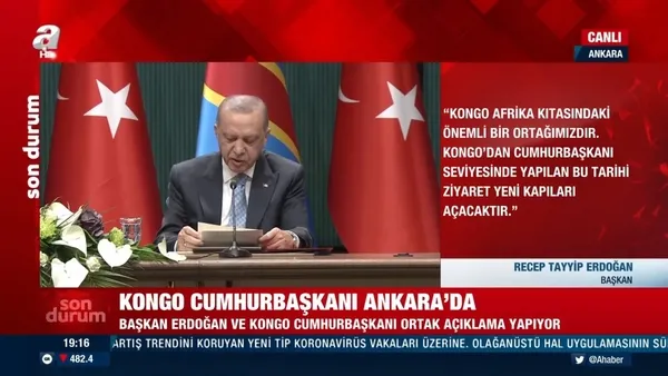 Başkan Erdoğan ve Kongolu mevkidaşı Tshisekedi’den ortak açıklamalar
