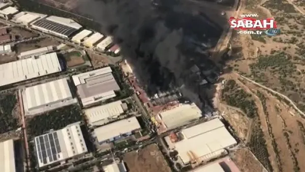Alevlere teslim olan fabrika havadan görüntülendi