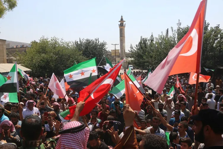 Suriye'de Türkiye'ye teşekkür yürüyüşü