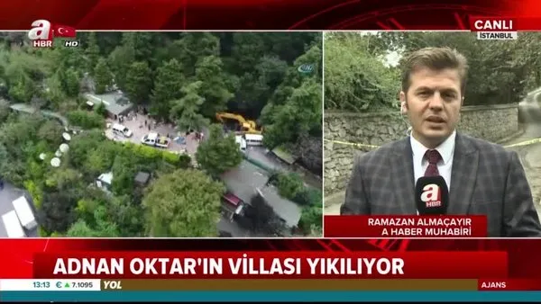 Adnan Oktar'ın Kandilli'deki villasında yıkım başladı