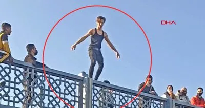 SON DAKİKA: İstanbul Galata Köprüsü’nde tepki çeken skandal görüntüler! Yabancı uyruklu grup denize atlayarak böyle eğlendi | Video