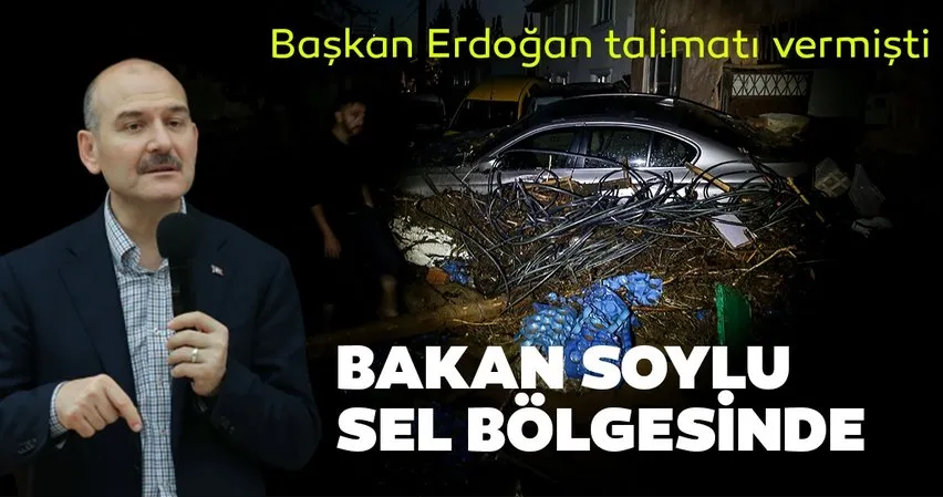 Son dakika: İçişleri Bakanı Süleyman Soylu selin etkili olduğu Bursa'da