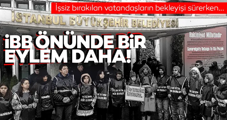 İBB önünde bir eylem daha... Bu kez atlar için yaşam zinciri eylemi başlatıldı