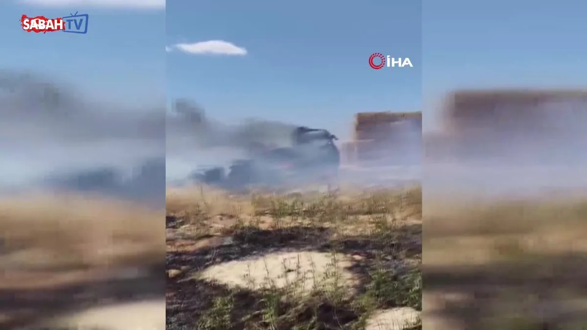 Şanlıurfa’da balya yüklü tırda korkutan yangın | Video videosunu izle Şanlıurfa’da balya yüklü tırda korkutan yangın | Video videosunu izle