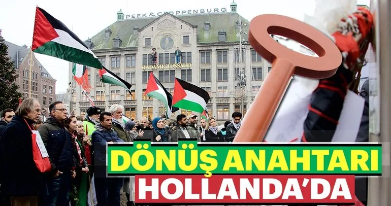 Hollanda’da Filistinlilerin Dönüş Anahtarı anıtı sergilendi