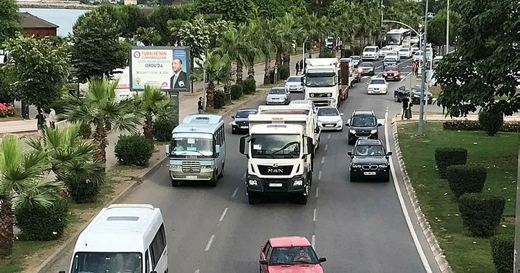 Ordu Fatsa’da trafik yoğunluğu
