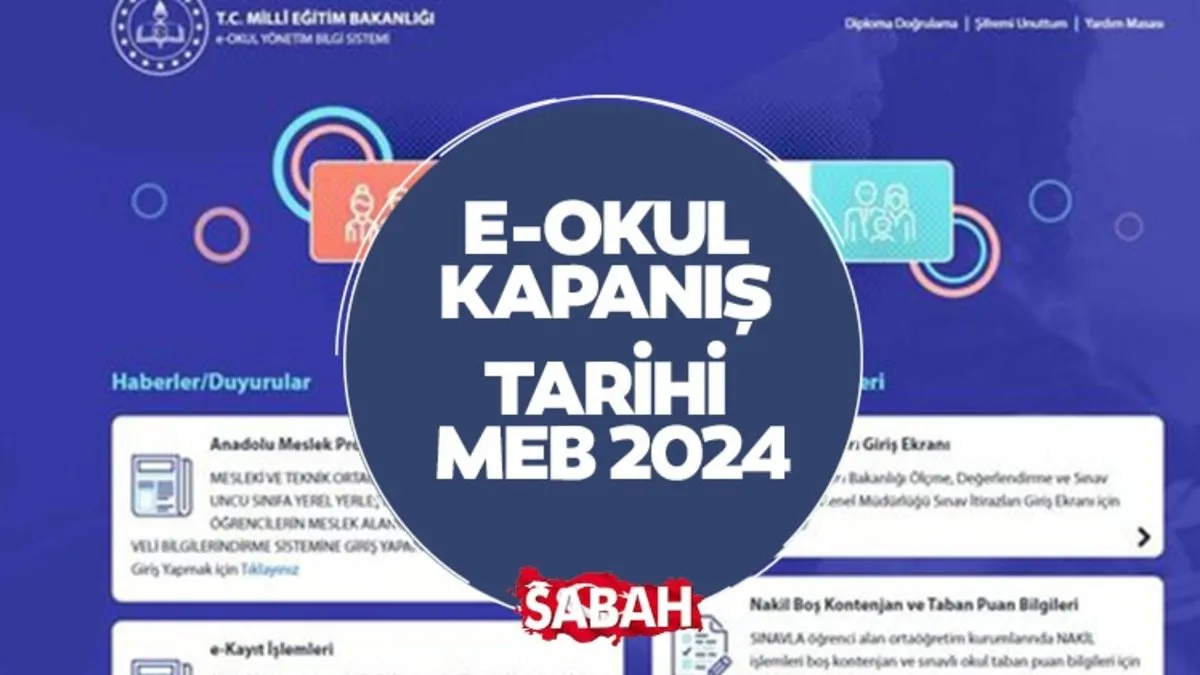 eOkul kapanış tarihi 2024 MEB 2. dönem eOkul ayın kaçında