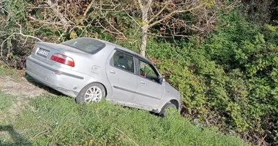 Yer Zonguldak: Otomobilini mıcıra kaptırdı, ağaçlık alana savruldu! #zonguldak