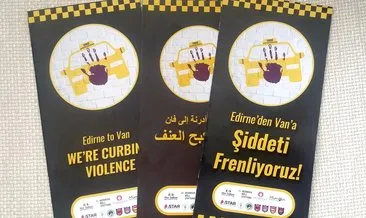 Taksiye Bulgarca “kadına şiddet” broşürü #edirne