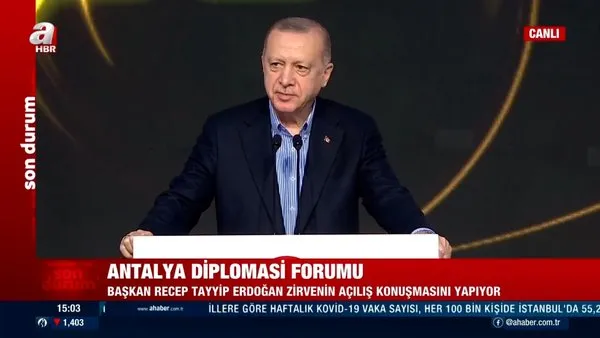 Cumhurbaşkanı Erdoğan'dan Antalya Diplomasi Forumu'nda önemli açıklamalar