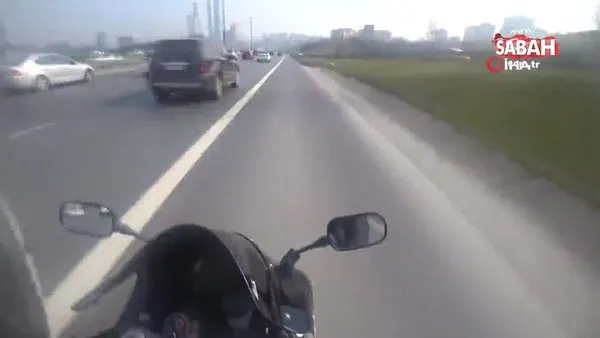 İstanbul TEM'de motosiklet sürücüsüne makas atan trafik magandası yakalandı!