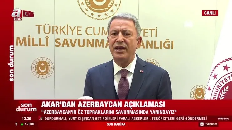 Son dakika | Milli Savunma Bakanı Hulusi Akar'dan flaş Azerbaycan açıklaması | Video