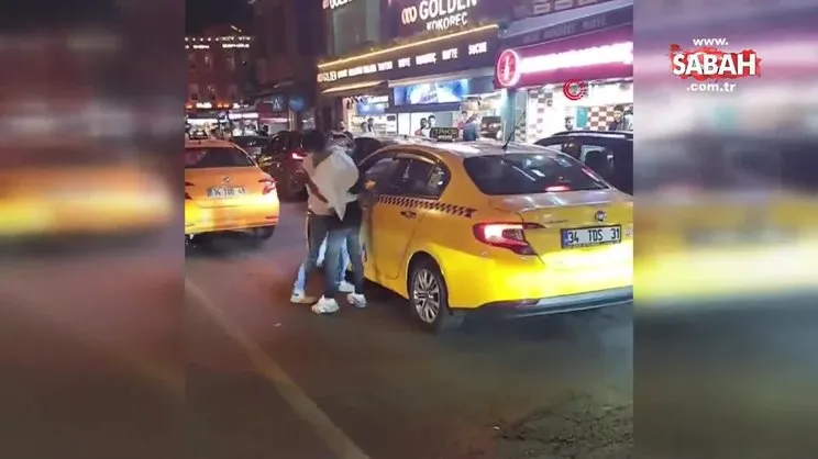İstanbul’da taksiciye tekme ve yumruklu saldırı kamerada | Video