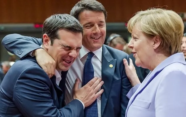 Merkel, Çipras ve Renzi’nin keyifli halleri