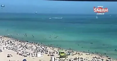 Film sahnesi gibi olay! Kontrolden çıkan helikopter denizde yüzen insanların yanı başına düştü | Video