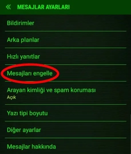 istenmeyen sms engellemesi nasil