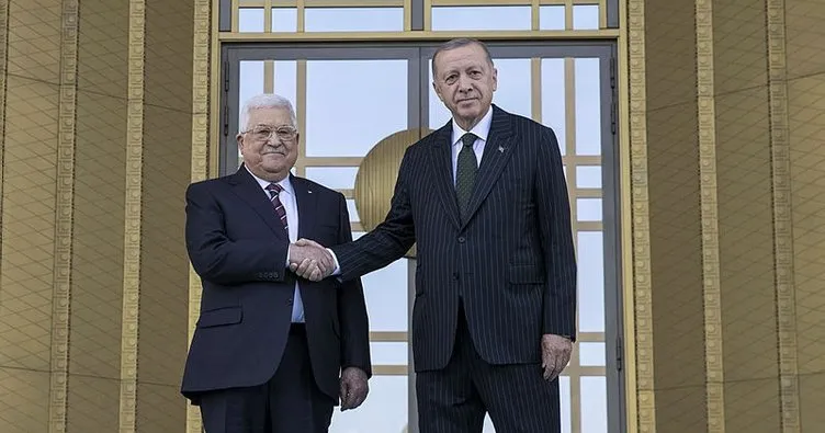 Başkan Erdoğan Filistin Devlet Başkanı Abbas’ı resmi törenle karşıladı