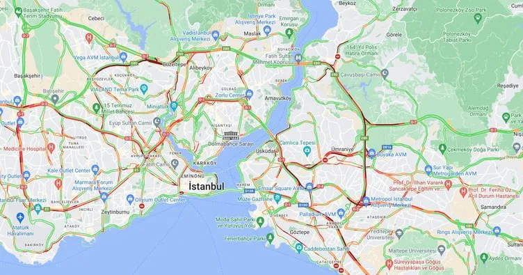 İSTANBUL TRAFİK YOL DURUMU nasıl, hangi güzergahlarda yoğunluk var? İBB İstanbul trafik yol durumu haritası 13 Aralık 2022