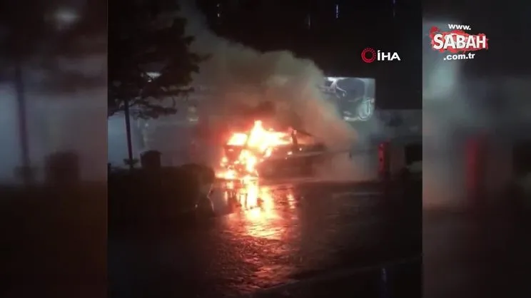 Etiler’de cip alev alev yandı | Video