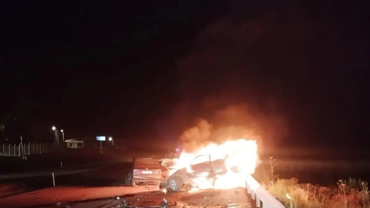 Kayseri'de meydana gelen trafik kazası sonrası olay yeri incelemesi