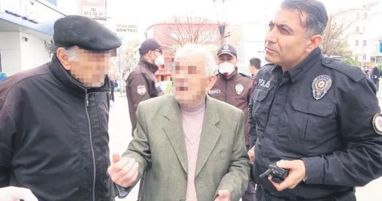 Kırıkkale’de sokaktaki yaşlı vatandaşlara denetim