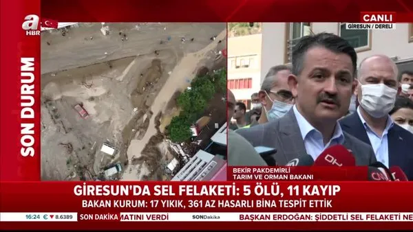 Giresun'da sel felaketi: 3 bakandan önemli açıklamalar | Video