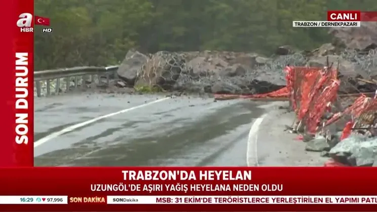 Trabzon'da sağanak sonrası heyelan